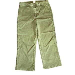 J Crew Slim Wide Leg High Rise Cropped Plant Green 31